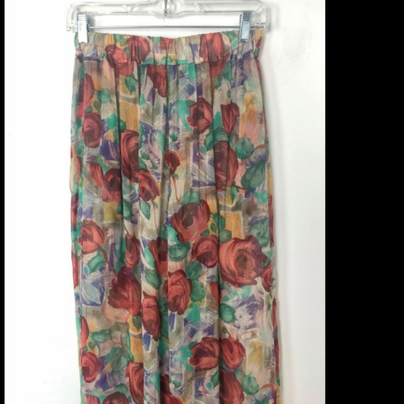 Isda Co Silk Wide Leg Sheer Festival Pant Floral - Picture 3 of 5
